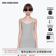 ANN ANDELMAN官方直營(yíng)灰色無(wú)袖修身掛脖包臀短裙假兩件吊帶連衣裙 灰色 XS