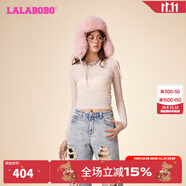 拉拉波波新款設(shè)計感高級性感透視修身針織衫女氣質(zhì)基礎(chǔ)打底LBDA-WSXS14 粉色 常規(guī) S