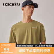 斯凱奇（Skechers）運(yùn)動(dòng)短袖男士秋吸濕速干T恤寬松百搭上衣P225M018