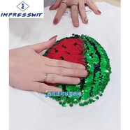IMPRESSWIT可變圖案T恤兒童變色衣服2023新款可翻轉(zhuǎn)亮片西瓜短袖男女童上衣 白色 成人M碼