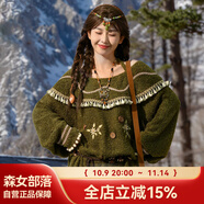 森女部落原創(chuàng)民族風時尚流蘇吊帶毛衣設計感新款初秋女裝 毛衣（單件） 單件 S