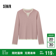 森馬（Semir）森馬毛衣女短款假兩件含羊毛針織衫24冬新款保暖內(nèi)搭109724107015