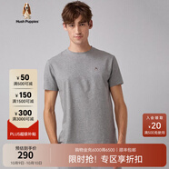 暇步士（Hush Puppies）男裝夏季純色無(wú)憂(yōu)搭圓領(lǐng)短袖T恤 038淺灰3 M