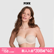 維多利亞的秘密 PINK 秋季可拆卸肩帶聚攏隱形文胸抹胸胸罩抹胸內衣女士02025 39H6香檳色-67410 11267410 75B （34B）