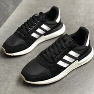 IRTM新款三葉草男鞋ZX500 RM網(wǎng)面爆米花女鞋Boost運(yùn)動休閑跑步鞋 ZX500白黑 42