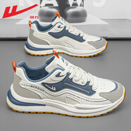 回力男鞋網(wǎng)面鞋男2025網(wǎng)鞋夏季透氣百搭休閑運動(dòng)鞋軟底跑步鞋子男 米灰藍 42