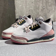耐克（NIKE） 【極速發(fā)貨】JORDAN III AJ3 GS 女款A(yù)J三代復(fù)古潮流鞋， 441140-100  粉白 36