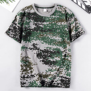 夏季純棉學(xué)生軍訓迷彩服短袖T恤男寬松圓領(lǐng)加大加肥大碼男女半袖 迷彩2 L (175)