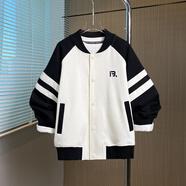 貝伊萌男童春秋棒球服外套2024新款中大童青少年男孩簡(jiǎn)約百搭運(yùn)動(dòng)上衣潮 黑色外套2507 160cm