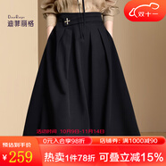 迪菲麗格赫本風(fēng)黑色半身裙2022新款春季通勤氣質(zhì)中長款高腰A字裙 圖片色 2XL