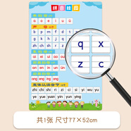 開(kāi)心寶貝拼音字母表墻貼掛圖漢語(yǔ)小學(xué)一年級聲母整體認讀音節韻母26個(gè)  拼音掛圖（四線(xiàn)版）