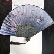 康浪扇子折扇中國風舞蹈女扇夏季折疊扇古裝小復(fù)古布古典古風漢服 出淤不染 不帶扇套