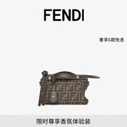 FENDI By The Way Soft迷你手袋 棕色FF提花布料手袋 奢侈品女包 迷你