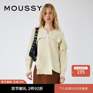 moussy 女裝新款不規(guī)則下擺開叉落肩毛衣針織衫010GS270-0330 013象牙色 均碼