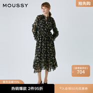 moussy 【歐陽娜娜同款】女裝新款度假連衣裙028GAH30-6140 025花紋黑色 S 00001