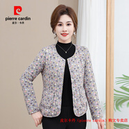 皮爾卡丹（pierre cardin）品牌高檔羽絨棉服棉衣外套女?huà)寢屗榛o(wú)領(lǐng)保暖中老年加絨內搭棉襖 灰色 內膽駝絨棉襖 5XL 建議145-160斤