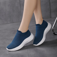 睿登新款運動(dòng)走路透氣休閑一腳蹬男女鞋情侶跑步鞋睿登2026春季 24104湖藍 35