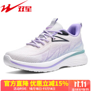 雙星八特女鞋春秋季跑步運動飛織網(wǎng)面透氣軟底增高緩震學(xué)生旅游時尚休閑鞋