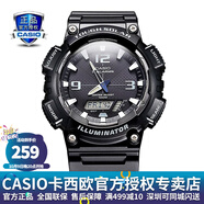 卡西歐（CASIO） 男表女表卡西歐手表男女情侶表學(xué)生時(shí)尚運動(dòng)表太陽(yáng)能雙顯電子表 太陽(yáng)能表：AQ-S810W-1A黑騎士