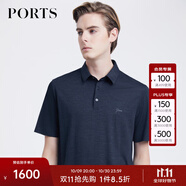 PORTS男裝夏季時(shí)尚舒適型針織短袖POLO衫MD8N126JCW002 炭灰色 L