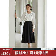 獨(dú)束大碼女裝半身裙女新款韓版百褶裙遮肉顯瘦高腰a字裙 黑色（DY） L