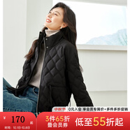 梵希蔓黑色棉服女棉襖2025新款秋冬加厚保暖菱格立領(lǐng)短款棉衣外套 M3613 黑色 S