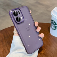 布諾林一加ace6手機殼新款自帶鏡頭膜oppo保護殼套外殼后1+ace6系列透明軟殼硅膠男女款全包防摔專(zhuān)屬 【透紫】 一加Ace6