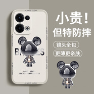 品托（Pintop）品托適用oppore3手機殼re2pro液態(tài)硅膠保護套新款卡通創(chuàng)意男女情 Re3白-金屬米奇A675手機膜