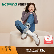 熱風(fēng)（Hotwind）商場同款經(jīng)典復(fù)古德訓(xùn)鞋通勤百搭女鞋運(yùn)動透氣舒適厚底板鞋小白鞋 88米黑 (皮面H14W3742) 37 (235mm)