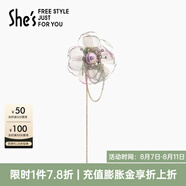 She's茜子愛的模樣原創(chuàng)郁金香無耳洞耳骨夾小眾耳墜高級(jí)感輕奢耳飾耳環(huán) 通透紫色E0