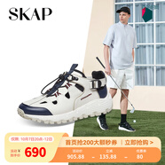 圣伽步（SKAP）洞洞鞋男士厚底老爹運(yùn)動涼鞋A4Q01BK4 米白/藍(lán)色 41
