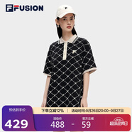 FILA FUSION斐樂官方潮牌女子連衣裙夏時(shí)尚寬松POLO領(lǐng)連身裙