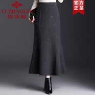 俞兆林魚尾裙春秋款小香風(fēng)裙子氣質(zhì)長(zhǎng)裙毛呢半裙包臀裙灰色半身裙女冬裙 灰色 冬款 XL 適合穿111-120斤