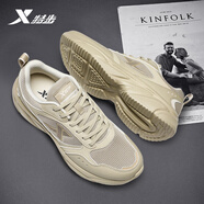 特步（XTEP）男鞋網(wǎng)面透氣運動(dòng)鞋秋冬新款舒適休閑鞋子男士軟底緩震跑步鞋男 0089黏土色 42