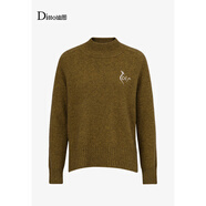 迪圖牦牛絨毛衣2024新款龍年本命年上衣優(yōu)雅通勤半高領(lǐng)寬松羊毛打底衫 黃綠 M