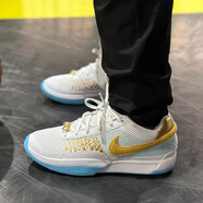 耐克（Nike）籃球鞋男鞋夏季新款Ja 2EP莫蘭特2代實戰(zhàn)訓(xùn)練緩震耐磨透氣運動鞋 FV1291-100白金藍/莫蘭特1代 42.5