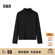 森馬（Semir）森柔毛衫|毛衣女基礎(chǔ)款高領(lǐng)緊身2024冬季純色套頭衫109724107011