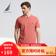 諾帝卡（NAUTICA）【大促爆款】男裝春夏新款全棉親膚柔軟多色短袖圓領(lǐng)T恤TO4101 磚粉色6IS 2XL