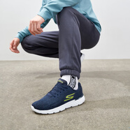SKECHERS斯凱奇情侶鞋 RUN 400輕質(zhì)運(yùn)動(dòng)鞋男女透氣網(wǎng)布休閑跑步鞋 54354/NVLM男款-海軍藍(lán)/檸檬色 42.5