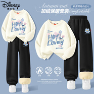 迪士尼（Disney）童裝卡通可愛(ài)女童套裝2025冬季新款加厚加絨兒童冬裝女孩保暖衣服