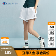 Champion冠軍短褲女2025春季新款學(xué)院風(fēng)運動褲美式潮流短衛(wèi)褲熱褲 白色 S