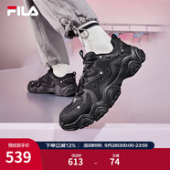 FILA 斐樂貓爪鞋4代女鞋老爹鞋情侶運(yùn)動(dòng)鞋復(fù)古時(shí)尚休閑鞋網(wǎng)面透氣 【男款】黑-BK 40