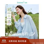 茵曼萊賽爾天絲女裝輕薄襯衫2025夏季新品襯衣上衣 開衩版-淺灰藍(lán) XL