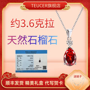 TEUCER鴿血天然石榴石吊墜女925銀項(xiàng)鏈鎖骨鏈生日禮物送女友輕奢生日 水滴石榴石吊墜+精美禮盒
