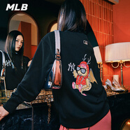 美職棒（MLB）官方男女情侶衛(wèi)衣小標(biāo)長(zhǎng)袖寬松洋基隊(duì)NY上衣休閑運(yùn)動(dòng)套頭衫 紐約洋基隊(duì)/黑色/龍年款 XS 160/84A