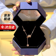 mini&yayaS925銀小蠻腰項鏈女玫瑰金高級感鎖骨鏈女生日情人節禮物送女友 送禮包裝*玫瑰金色*小蠻腰項鏈
