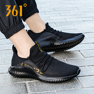 361°男鞋運(yùn)動(dòng)鞋男跑步鞋夏季網(wǎng)面氣墊鞋361度男鞋透氣旅游鞋休閑鞋R 曜石黑/皇冠金2275F 39