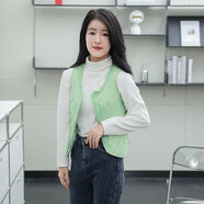 帕威索羽絨服馬甲女內(nèi)穿輕薄修身內(nèi)膽百搭小背心保暖貼身坎肩2025新款冬 淺綠色 4XL (185) 建議150-169斤