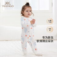 英氏（YEEHOO）嬰兒衣服新生兒連體衣男女寶寶純棉新疆棉嬰幼兒居家爬服四季款 氣泡【襟蛤款】 90cm (建議1-2歲 9.5-13kg)
