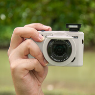 JUNESTAR適用Canon佳能EOS R50硅膠套相機包g7x3保護套軟套R5II防塵便攜防摔防刮花可愛通便攜防磨撞 G7X2帶蓋米白硅膠套+送鋼化膜